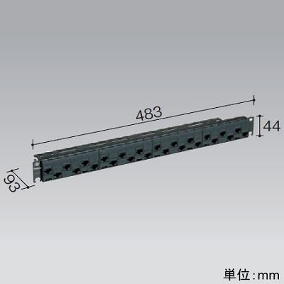 パナソニック モジュラ型パッチパネル モジュールタイプ 24ポート CAT6 ブラック  NR21228B 画像3