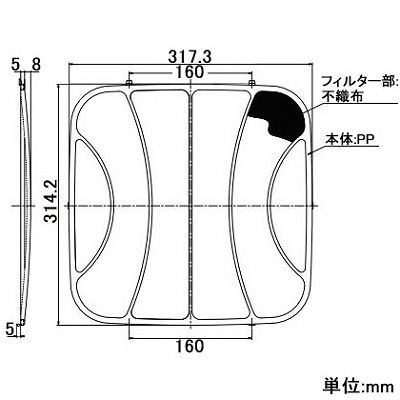 高須産業 25cm換気扇(FF-250)用取替えフィルター 3枚入  F-250 画像2