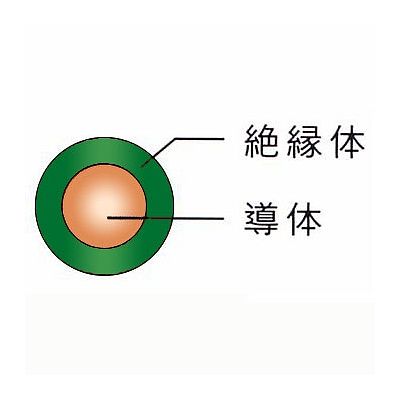 菅波電線 600Vビニル絶縁電線 単線 1.6mm 300m巻 緑  IV1.6ミドリ×300m 画像2