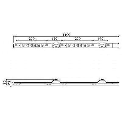 明工社 FM30Aコンセントバー 19インチラック用 12個口 30A 125V 15A 安全ブレーカ×2(6×2分岐)付  MR7932 画像2