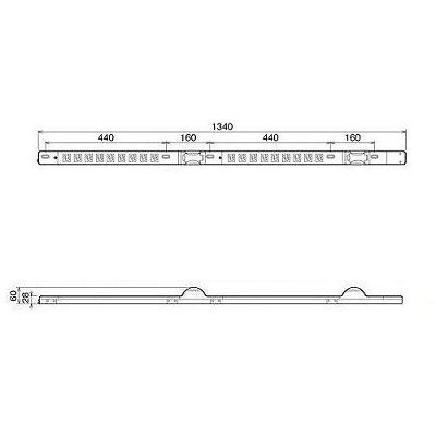 明工社 FM30Aコンセントバー 19インチラック用 18個口 30A 125V 15A 安全ブレーカ×2(9×2分岐)付  MR7934 画像2