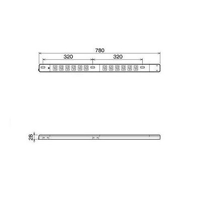 明工社 FM15Aコンセントバー 19インチラック用 12個口 15A 125V  MR7612 画像2