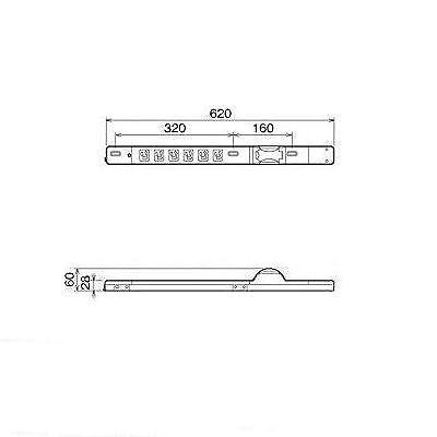 明工社 FM15Aコンセントバー 19インチラック用 6個口 15A 125V 15A 安全ブレーカ付  MR7621 画像2