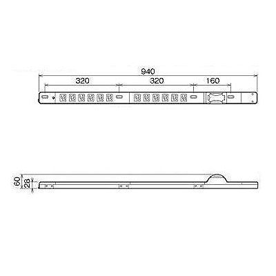 明工社 FM15Aコンセントバー 19インチラック用 12個口 15A 125V 15A 安全ブレーカ付  MR7622 画像2