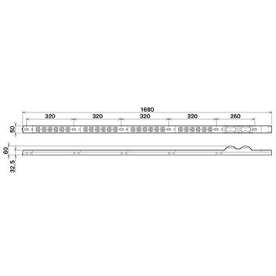 明工社 200Vコンセントバー 19インチラック用 30A 250V C13×24個口 20A 安全ブレーカ×2(12×2分岐)付  ME8711 画像2
