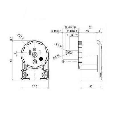 明工社 UL・CSA 医用接地L形プラグ 5-15P 15A 125V  ME7074 画像2