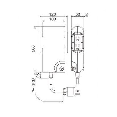 明工社 病院用接地タップ Kタイプ VCTケーブル 3m ランプ付 医用接地プラグ付 白  MR7360TD3 画像2