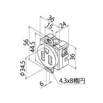 明工社 UL・CSA 輸出機器用 接地埋込コンセント 15A 125V  ME2867 画像2