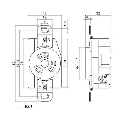 明工社 【数量限定特価】UL・CSA 輸出機器専用 接地引掛埋込コンセント 2P 20A 250V  MH2840 画像2