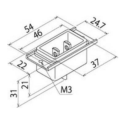 明工社 機器取付専用 インレット 2P 15A 125V 黒  MU2928B 画像2