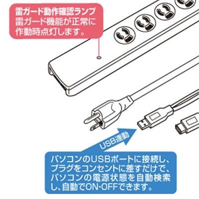 サンワサプライ 高性能雷連動タップ  TAP-RE10SPUN 画像2