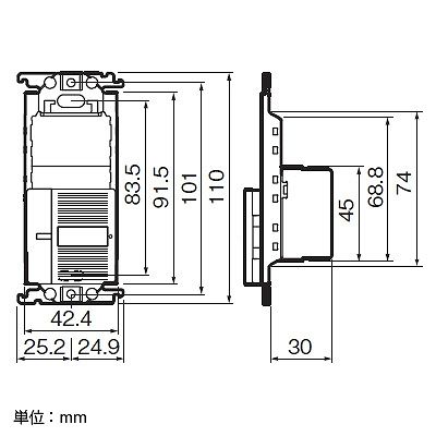 パナソニック 照明リモコン受信スイッチ スイッチスペース付 2線式 入/切用 3チャンネル形 2A 100V  WTC55215W 画像4