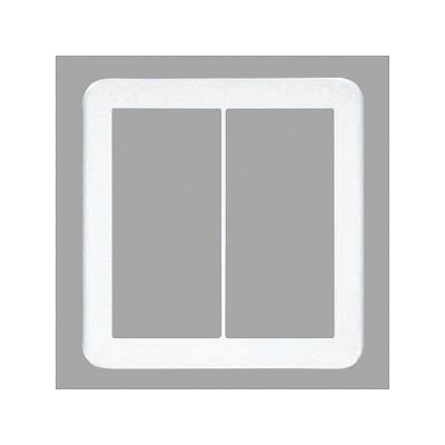 YAZAWA公式卸サイト】スイッチプレート ラウンド 2連用 ホワイト WTC7102W