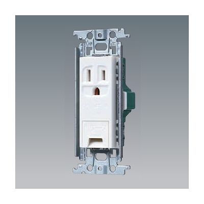 パナソニック 埋込アースターミナル付接地コンセント 金属取付枠付 15A 125V ホワイト WTF11313WK