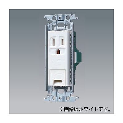 パナソニック 埋込アースターミナル付接地コンセント 金属取付枠付 15A 125V ベージュ WTF11313FK