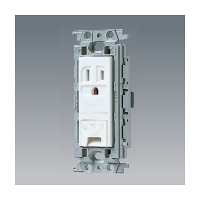 パナソニック 埋込アースターミナル付接地コンセント 絶縁取付枠付 15A 125V ホワイト WTF11314WK