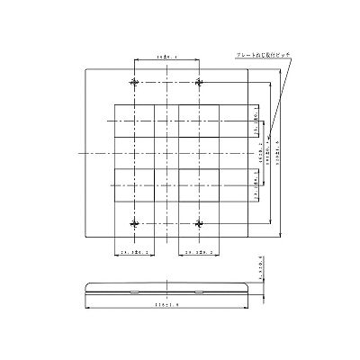 パナソニック コンセントプレート 2連用 4コ(2コ+2コ)用 スクエア ベージュ  WTF8004F 画像2