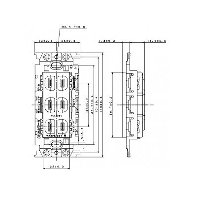 パナソニック フルカラー 埋込絶縁トリプルコンセント 取付枠付 15A 125V  WN15034K 画像3