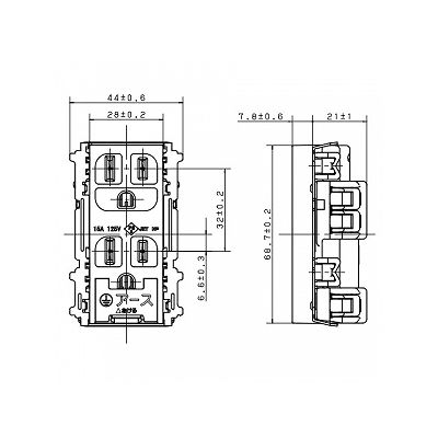 パナソニック フルカラー 埋込ダブルコンセント アースターミナル付 ワンタッチプレート 15A 125V  WN11323K 画像2