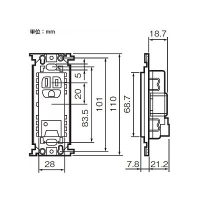 パナソニック フルカラー 埋込接地コンセント アースターミナル付 取付枠付 15A 125V グレー  WN1131H 画像2