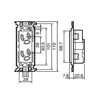 パナソニック フルカラー 埋込抜け止め接地ダブルコンセント 取付枠付 15A 125V  WN1162 画像2
