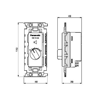 パナソニック 埋込ボリュームコントローラー スピーカー用 0.5～6W  WZVC106 画像2