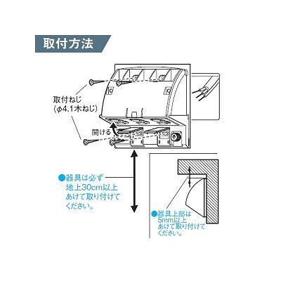 パナソニック 接地防水抜け止めトリプルコンセント アースターミナル式 露出・埋込両用 ホワイトシルバー  WK4603S 画像2