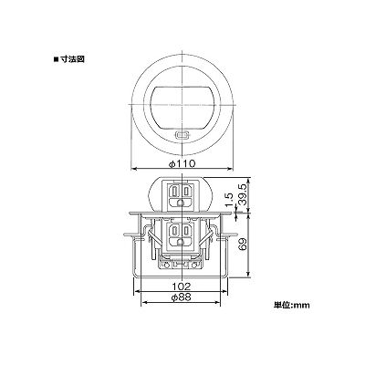 パナソニック F型アップコン 丸型 電源用 安全扉付接地コンセント 1コ口 ブラウン(バーチ) 15A 125V  DU1102ATK 画像2