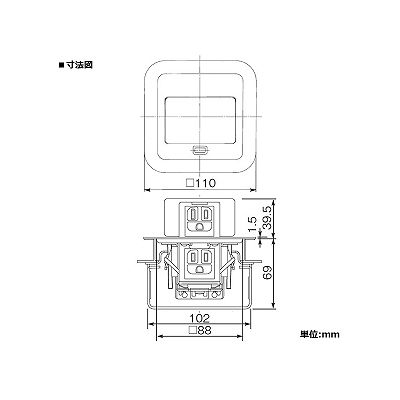 パナソニック F型アップコン 角型 電源用 安全扉付接地コンセント 1コ口 ブラウン(バーチ) 15A 125V  DU1302ATK 画像2
