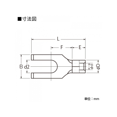 ニチフ 銅線用 裸圧着端子 (Y形 Wタイプ)先開形 100個入り  1.25Y-3W 画像2