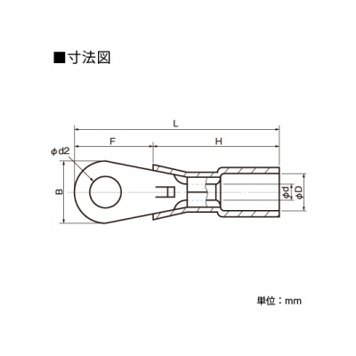 ニチフ 防水形圧着端子 100個入り 赤透明色  SR1.25-3.5C-RCL 画像2