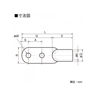 ニチフ 圧着銅管端子 (D形)Bタイプ 100個入り  D8B 画像2