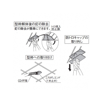 パナソニック 【数量限定特価】ころがしエンド(1本止め) PF管用 呼び16 クリームグレイ  DMP161SN-R 画像3