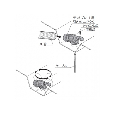 パナソニック デッキプレート用引き出しコネクタ CD管用 呼び16  DM116D-R 画像3