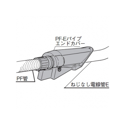 パナソニック PF-Eパイプエンドカバー(内側にEパイプ用コネクタ付) PF管用 呼び16-E19 ウォームグレイ  DMP16BE-R 画像3