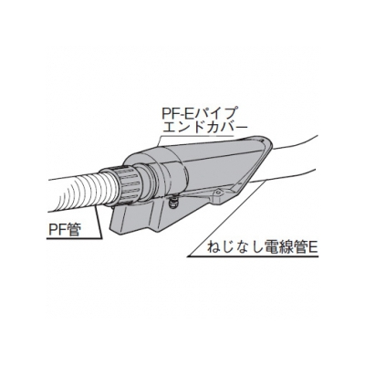 パナソニック PF-Eパイプエンドカバー(内側にEパイプ用コネクタ付) PF管用 呼び22-E25 ウォームグレイ  DMP22BE-R 画像3