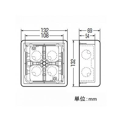 未来工業 埋込四角アウトレットボックス 中形四角深型 断熱カバー(10mm厚)付  CDO-4BD 画像2