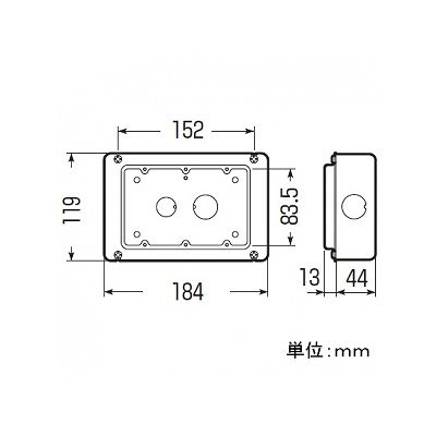 未来工業 埋込スイッチボックス(塗代付) 鉄製セーリスボックス 3個用  OF-CSW-3N 画像2