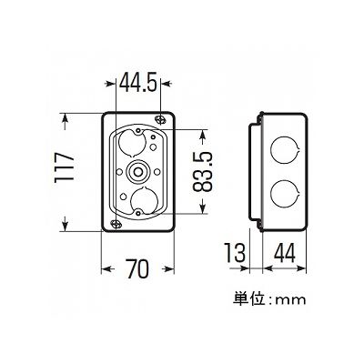 未来工業 埋込スイッチボックス(塗代無) 鉄製セーリスボックス 1個用  OF-CSW-1N-O 画像2