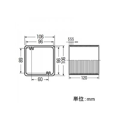 未来工業 ボックス用継枠 樹脂・鉄製ボックス用 プラスチック製 中形四角用  OF-102J 画像2