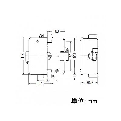 未来工業 アウトレットボックス 蓋付き VE22用 1～4方出兼用型 ベージュ  PVK-22J 画像2