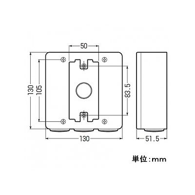 未来工業 PVKボックス 器具用 ベージュ  PVK-ALN1PKJ 画像3