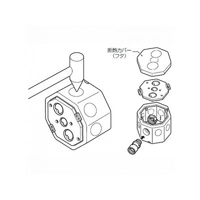 未来工業 【お買い得品 20個セット】八角コンクリートボックス 深形 断熱カバー付  8CB-75ND_20set 画像2