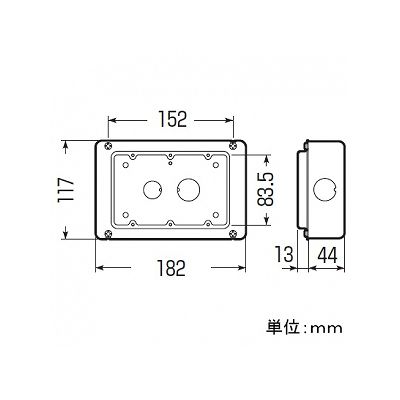 未来工業 【お買い得品 20個セット】埋込スイッチボックス(塗代無) 鉄製セーリスボックス 3個用  OF-CSW-3N-O_20set 画像2