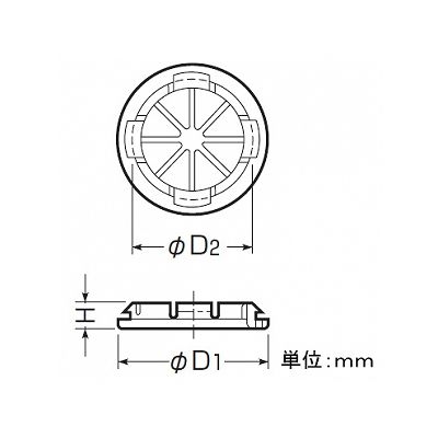 未来工業 【お買い得品 100個セット】ケーブルブッシング 台紙無 φ19～φ19.6mm・19用  CBZ-15_100set 画像3