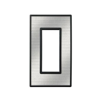 スガツネ工業 【生産終了品】スイッチ・コンセントプレート パネル 《フレックスブラックシリーズ》 シルバーメタル PXP-FB01-SM