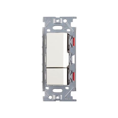 スガツネ工業 埋込ダブルスイッチ AC300V 15A ピュアホワイト PXP-J-NKW02008-PW
