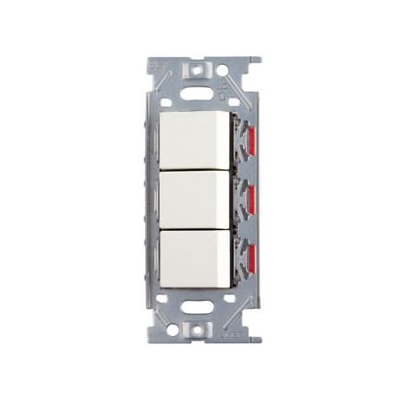 スガツネ工業 埋込トリプルスイッチ AC300V 15A ピュアホワイト PXP-J-NKW03008-PW