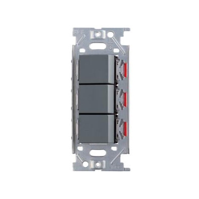 スガツネ工業 埋込トリプルスイッチ AC300V 15A ソリッドグレー PXP-J-NKW03008-SG