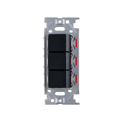 スガツネ工業 埋込トリプルスイッチ AC300V 15A ソフトブラック PXP-J-NKW03008-SB